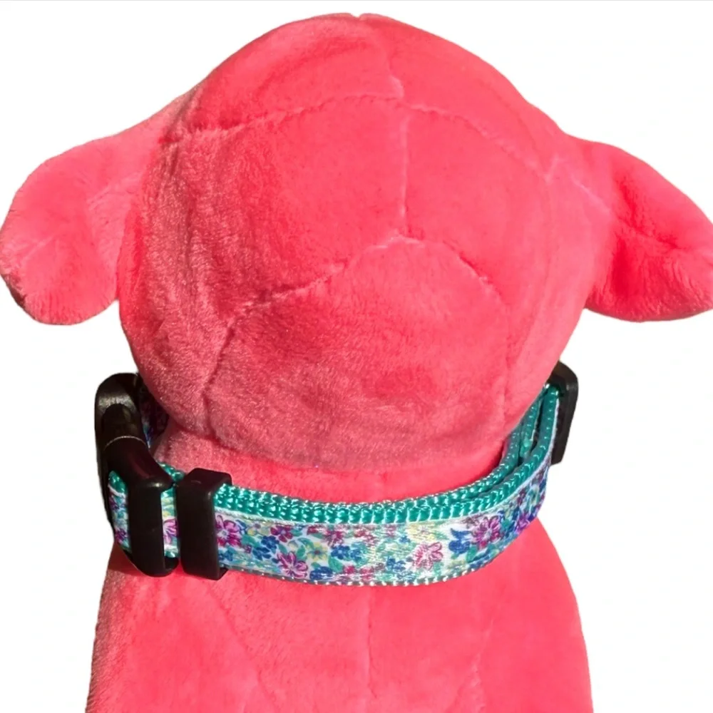 Floral Satin Adjustable XS Small Dog Puppy Collar, Chihuahua Terrier Dachshund